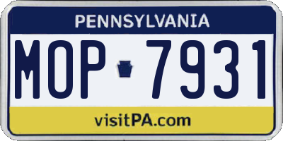 PA license plate MOP7931