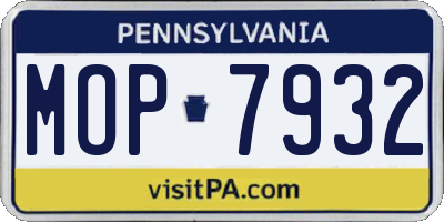 PA license plate MOP7932