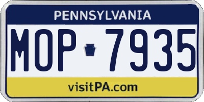 PA license plate MOP7935