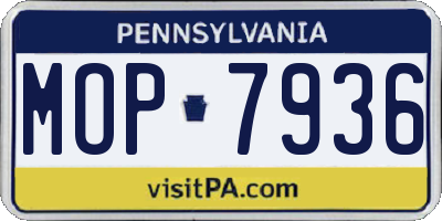 PA license plate MOP7936