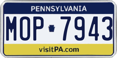 PA license plate MOP7943