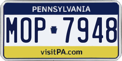 PA license plate MOP7948