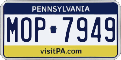 PA license plate MOP7949