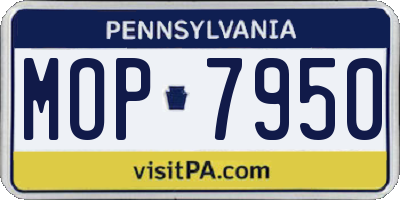 PA license plate MOP7950