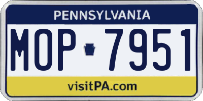 PA license plate MOP7951