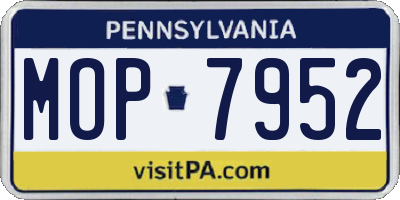 PA license plate MOP7952