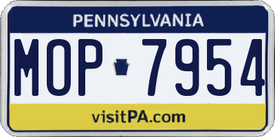 PA license plate MOP7954