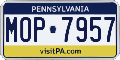 PA license plate MOP7957