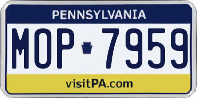 PA license plate MOP7959