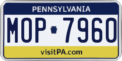 PA license plate MOP7960