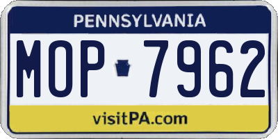 PA license plate MOP7962