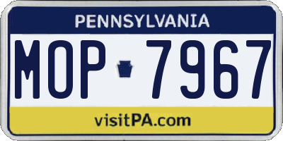 PA license plate MOP7967