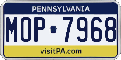 PA license plate MOP7968