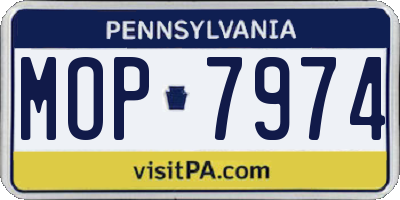 PA license plate MOP7974