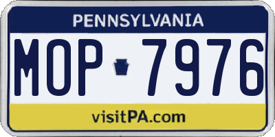 PA license plate MOP7976