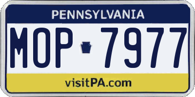 PA license plate MOP7977