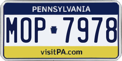 PA license plate MOP7978