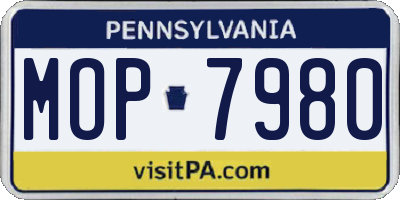 PA license plate MOP7980