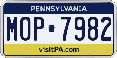 PA license plate MOP7982