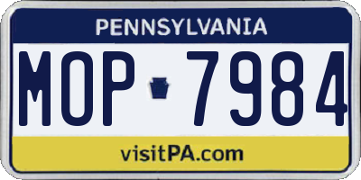 PA license plate MOP7984