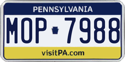 PA license plate MOP7988