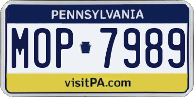 PA license plate MOP7989