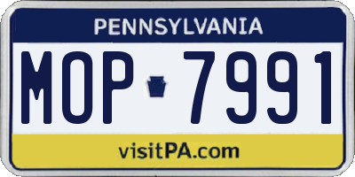 PA license plate MOP7991