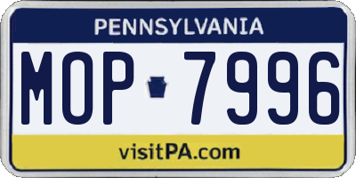 PA license plate MOP7996