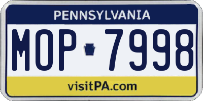 PA license plate MOP7998