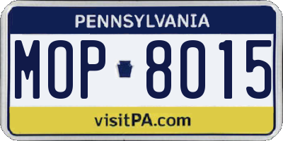 PA license plate MOP8015
