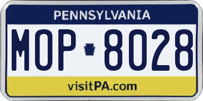 PA license plate MOP8028