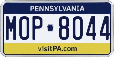 PA license plate MOP8044