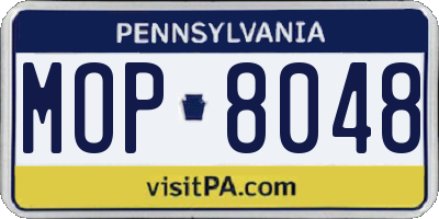 PA license plate MOP8048