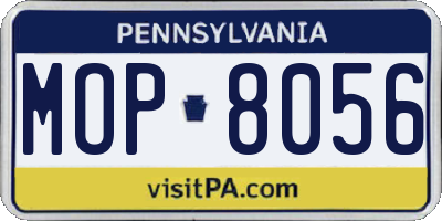 PA license plate MOP8056