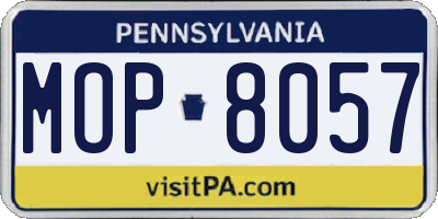 PA license plate MOP8057