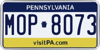 PA license plate MOP8073