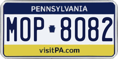 PA license plate MOP8082