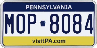 PA license plate MOP8084