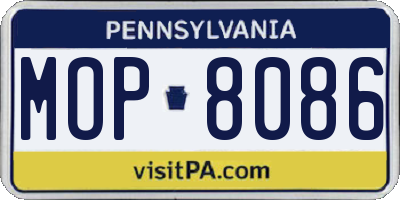 PA license plate MOP8086