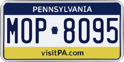 PA license plate MOP8095