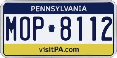 PA license plate MOP8112