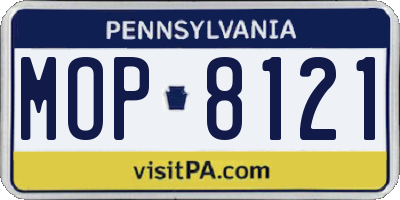 PA license plate MOP8121