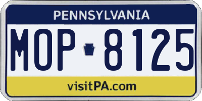 PA license plate MOP8125