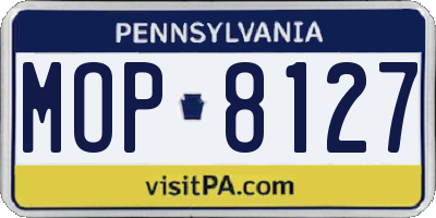 PA license plate MOP8127