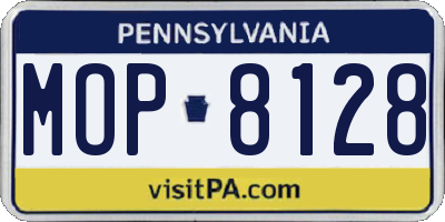PA license plate MOP8128