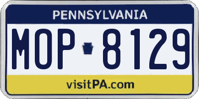PA license plate MOP8129