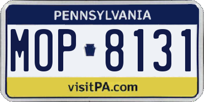 PA license plate MOP8131