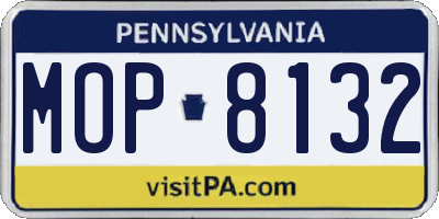PA license plate MOP8132