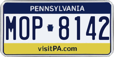 PA license plate MOP8142