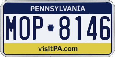 PA license plate MOP8146